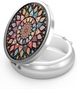 Pill Box 3 Konpartimendu txikia, Pocket edo Purse Pill Antolatzailearentzat Edukiontzia Holder bitaminak, botikak, arrain-olioa eta gehigarriak edukitzeko (koloreko Mandala)