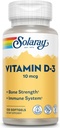 SOLARAY Vitamina D-3-400 IU | 120 Softgels