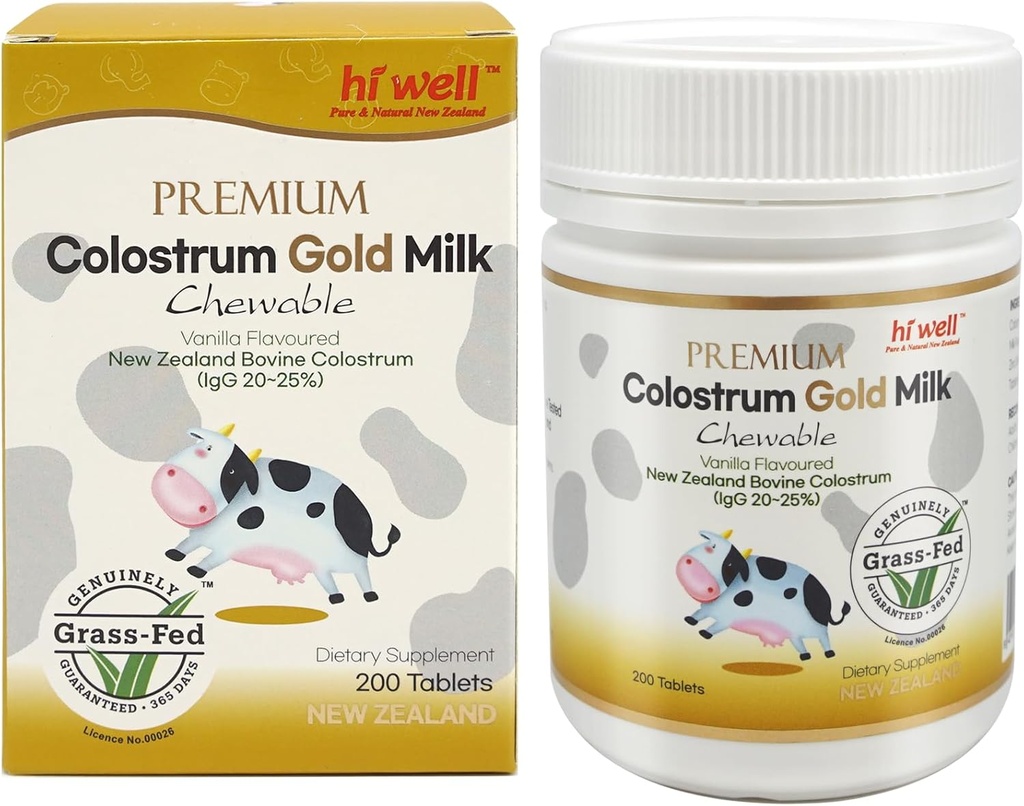 Hi Well Premium Gras- Fed Colostrum Gold Milk 2000Tablets