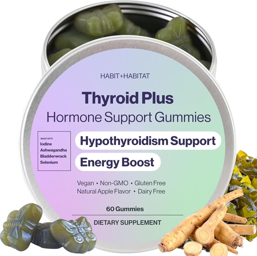 Thyroid Plus Gummies - Ашванда, йод, Bladderwrack, Kelp та Schisandra