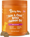 Zesty Paws Salmon Oil para cães pele e casaco, Omega 3 Fish Oil Chews, Dog Allergy Relief Chews, Itch Relief Supplement, 250 Count, Salmon Flavor