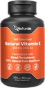 Naturalis Sunflower Vitamin E 268mg (400 IU) with Mixed Tocopherols ) Essential Skin Vitamin ' Immune Support , Non-GMO, Soy " Gluten Free | 60 Softgels