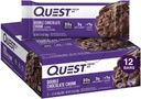 Quest Nutrition Double Chocolate Chunk Protein Bars, 20 g Protein Bars, 1 g Suhkur, 4 g Net Carb, Gluteenivaba, Keto Sõbralik, 12 Count