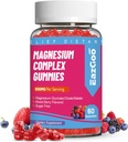 Magnesium Gummies 800mg - D3-vitamiini, C-vitamiini, B6, B12 & Sinkkikompleksi, magnesium Glycinate, Sitraatti ja malaatti, magnesiumkompleksiset Gummiet, lihakset, mieliala ja energia, vegan 60 kreiviä