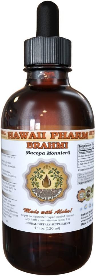 Hawaii Pharm Brahmi Liquid Extract, Brahmi Liquid (Bacopa Monnieri) Dodatek k tinktuře 4 Oz