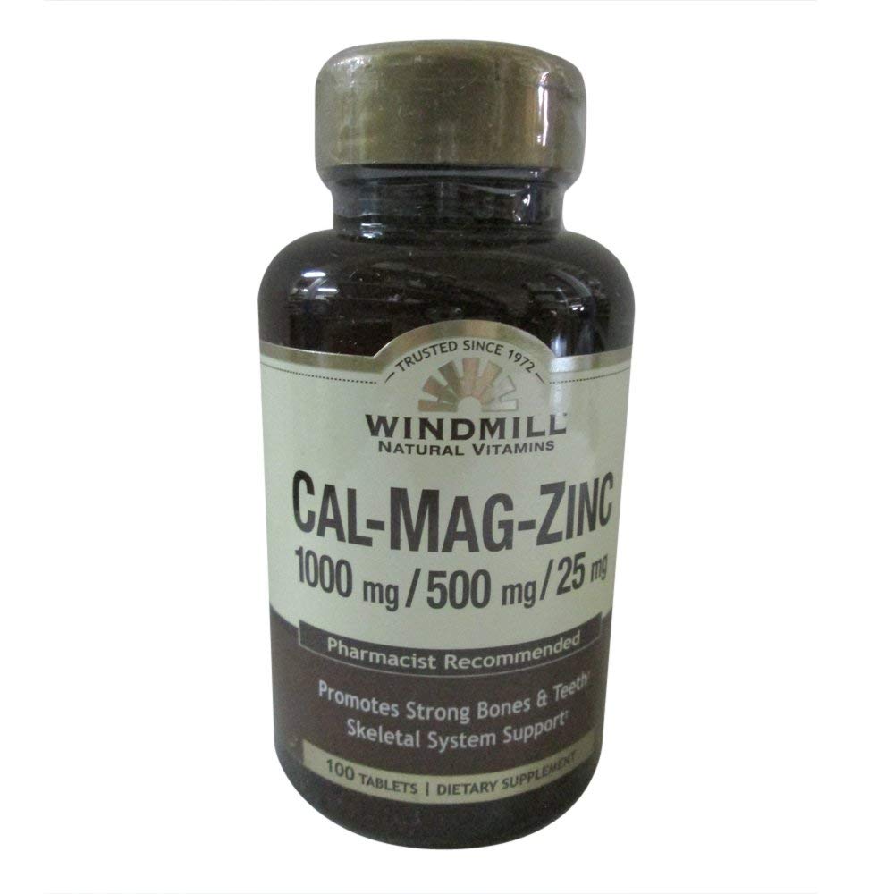 Windmill Calcium, Magnesium and Zinc Tablets 100 Tablets (Pack of 4)