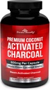Patacas de Charcoal Activadas Divinas Bounty Organic - 600mg Coconut Charcoal Pills - 90 Veggie Caps