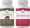 PURE ORIGINAL INGREDIENTS Cacao & Resveratrol Capsule Bundle (100 капсули кожен), Немає добавок або наповнювачів, Lab Verified