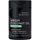 Sports Research® Organic Coconut Oil Capsules 3000MG - Cold Pressed Extra Virgin Coconut Oil with Medium Chain Triglycerides (MCTs) - Vegan Friendly & Non-GMO Verified - 120 Softgels