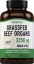 Piping Rock Grass Fed Beef Organs | 3250 mg | 200 Kapseln | Leber, Nieren, Pankreas, Herz, Spleen Supplement | Non-GMO, Glutenfrei