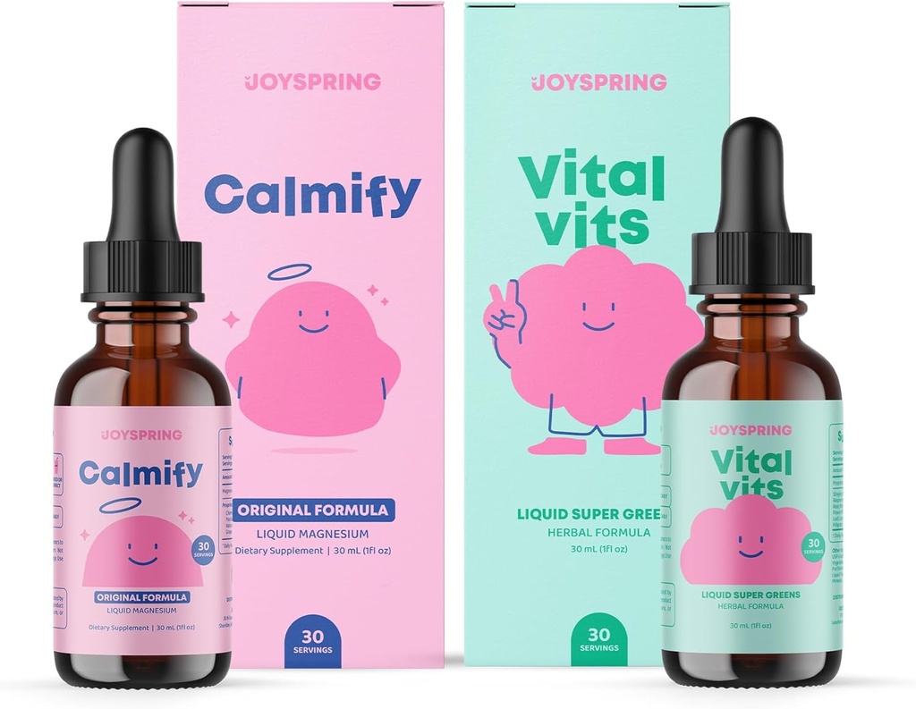 JoySpring Liquid Multivitamin och Magnesium Citrate Drops för barn