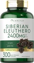 Carlyle Siberian Eleuthero | 2400mg | 300 캡슐 | 비 GMO 및 글루텐 프리 포뮬러 | 시베리아 인삼 | 전통 초본 보충