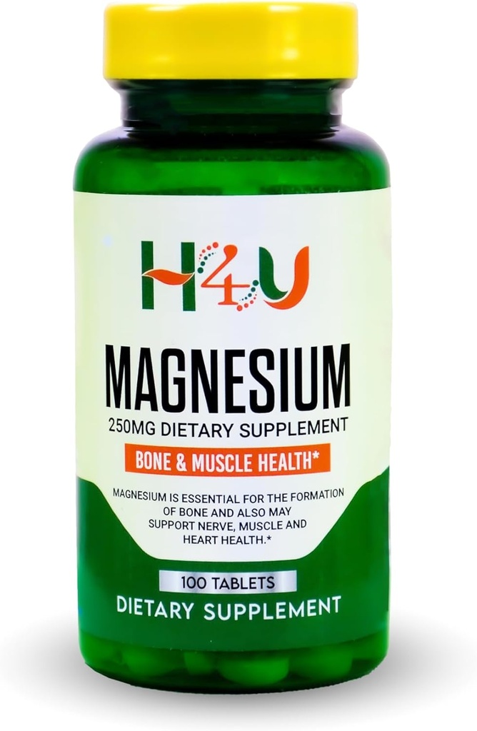 H4U - 4 TOP CARE Magnezij Kost in Mišično zdravje Prehranske dopolnilne tablete, 250 mg, 100