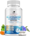 Glucosamine Chondroitin MSM Capsules,Glucosamine 1500mg with Collagen, Turmeric, Joint Supplements for Men,180 Capsules