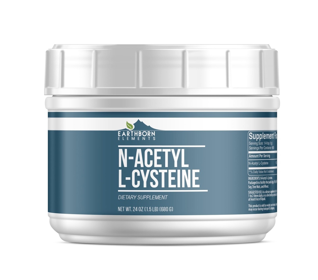 Earthborn Elements N-Acetyl L-Cysteine Dietary Supplement, Resealable Tub (1.5 Pound)