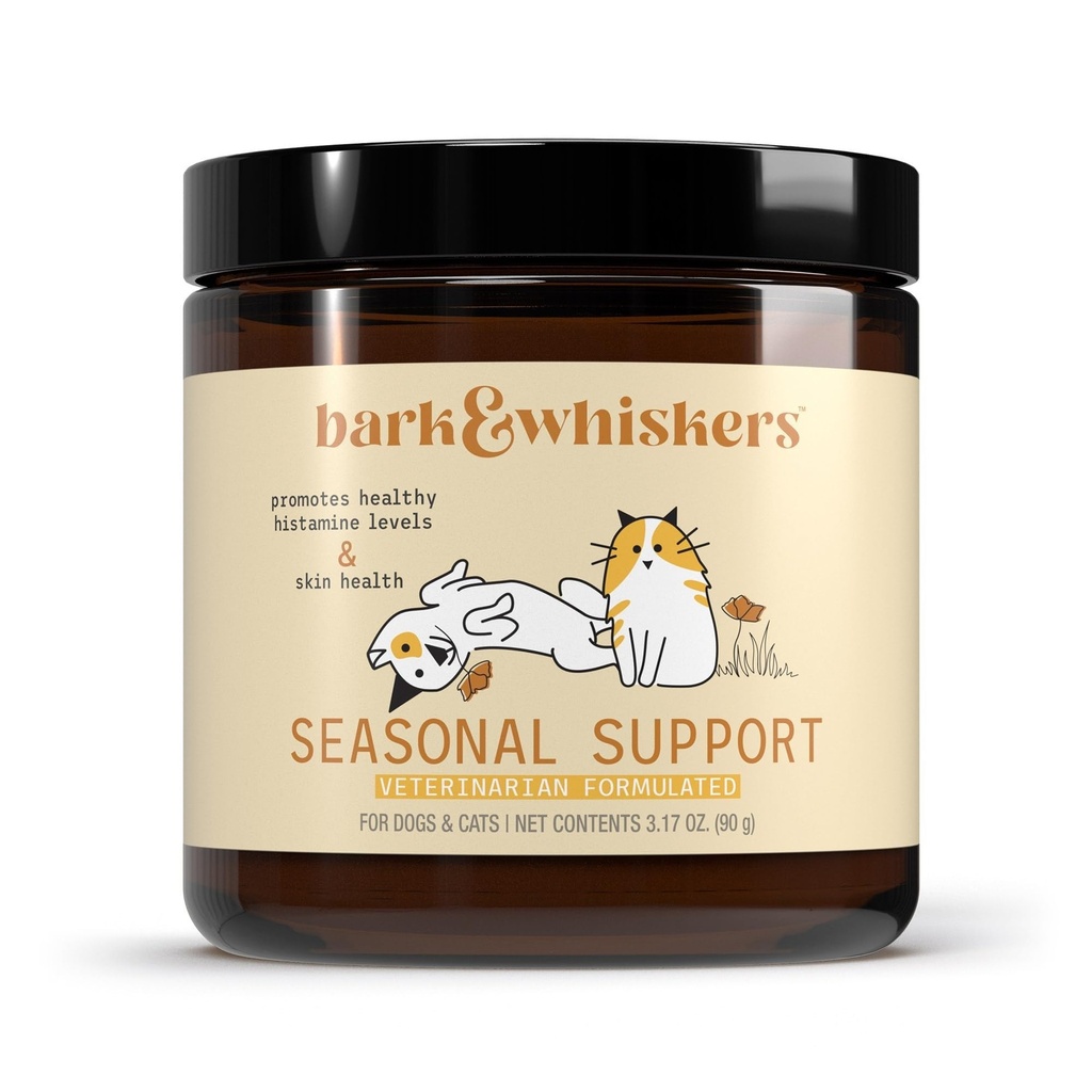 Dr. Mercola Bark & Whiskers Seasonal Support - Immune Support for Dogs & Cats - Quercetin - Butterbur Extract - Organic Stinging Nettle - 3.17 oz (90 Scoops)