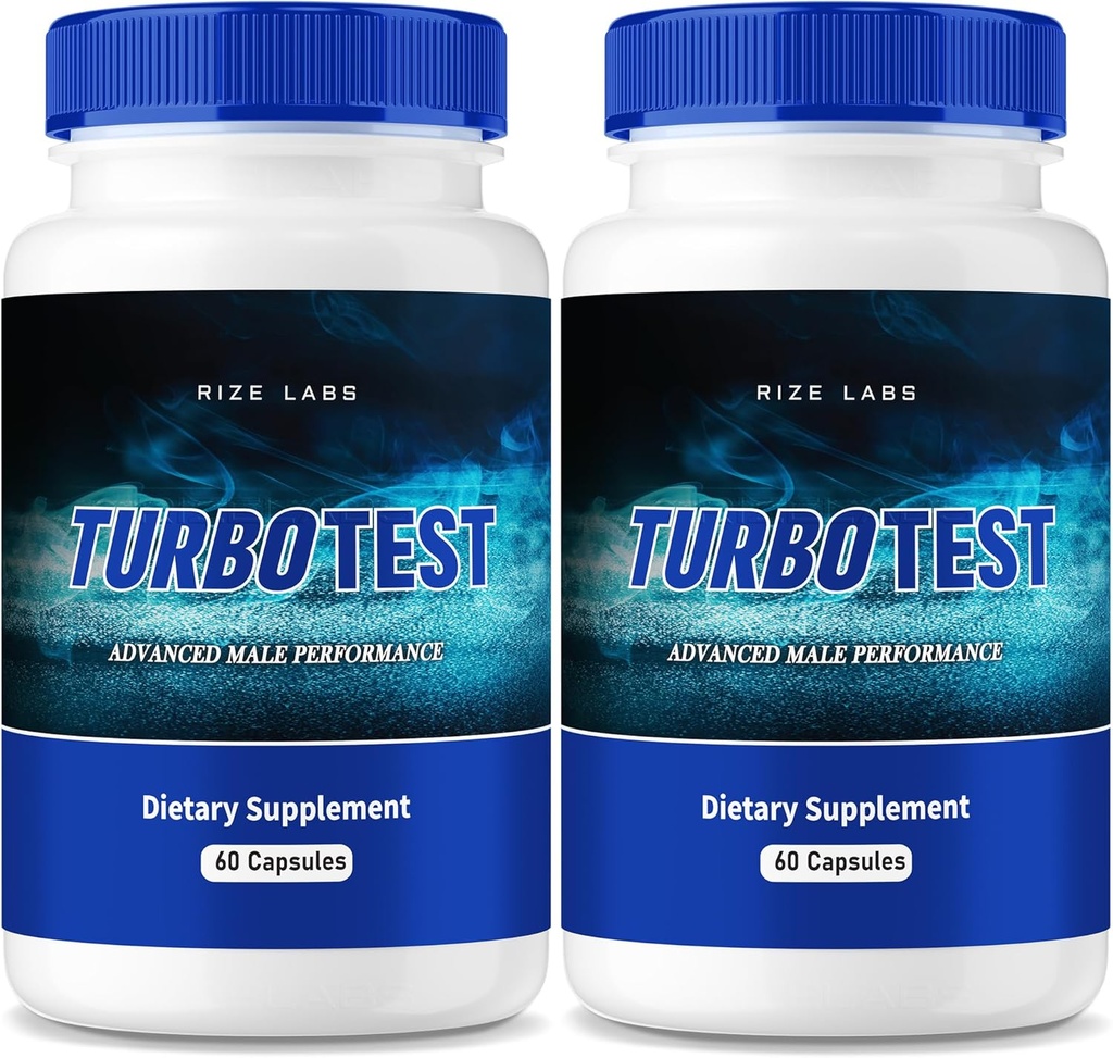 rize laboratorier TurboTest kosttilskud til mænd, TurboTest kapsler til sundere krop, TurboTest maksimal styrke formel, TurboTest Advanced Supplement Anmeldelser (120 kapsler) (pakke af 2)