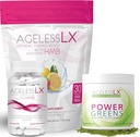 AgelessLX Biotin Supplement Capsules, Aardbei Lemonade & Power Greens Powder Bundle - Anti Aging Supplementen