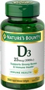 ויטמין D3 1000 IU Softgels, Immune Support, מקדם עצמות בריאות, 1 Softgel ליום, Gluten Free, 350 Count
