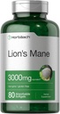 Horbäach Lions Mane Supplement (ou 3000mg) 80 Softgels Absorvíveis (sem OGM e sem glúten)