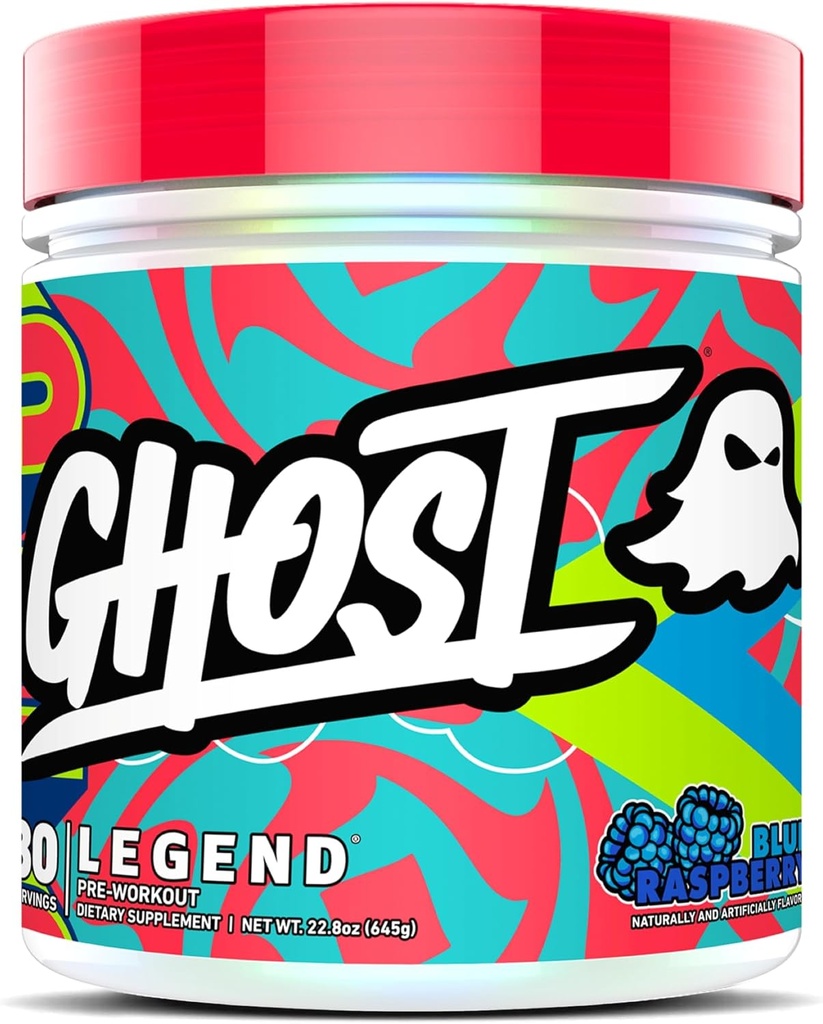 GHOST Legend Pre-Workout Powder, Blue Raspberry - 30 Servings . . . . . . . . . . . . . .