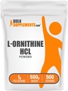 BulkSuplements.com L- Orniyoy HCI Powder - Ornithy Suplemen, Amino Acids Suplemen - Gluten Bebas, 1g per Serving, 500g (1,1 lbs) (Paket 1)