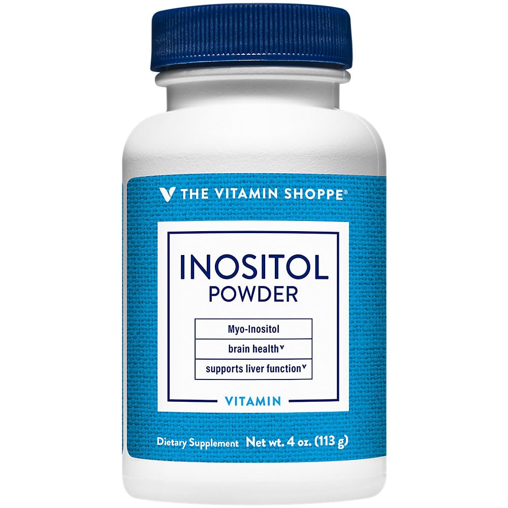 The Vitamin Shoppe Inositol Powder - Cognitive & Mood Balance Support | Pure Myo-Inositol | 4 oz 134 Servings | Unflavored Vegan