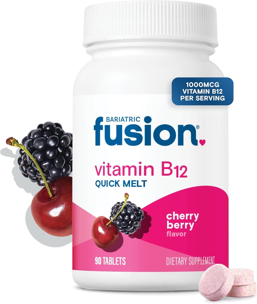 Vitamina B12 de Fusão Bariátrica Sublingual 1000 mcg Derreter □ Cereja B12 Saboroso Dissolver Sob Tablets de Língua com Ácido Fólico