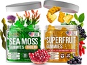 Irlandese Sea Moss & Superfruit Gummies - Frutta Multivitamin Gummies & Sea Moss Gummies per Adulti, Bambini - Superfruits, Irlandese Sea Moss Bladderwrack Burdock Root - 60 Superfruit, 60 Irish Sea Moss Gummies