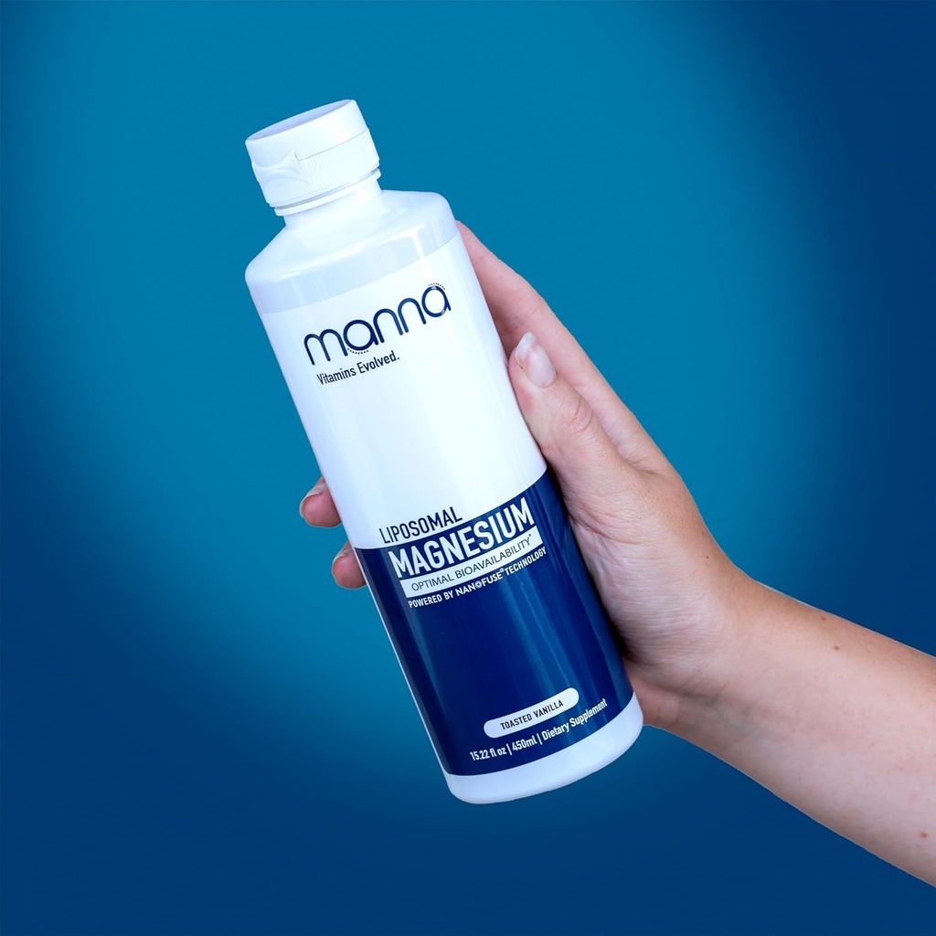 Manna Vitaminas Evolved - Magnesio liposómico, líquido glicinato de magnesio de alta absorción para mulleres e homes Suplemento mineral