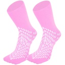HCS Non-Slip Hospital Socks with Grips for Women & Men (6 Pairs) - 360 All-Around Tread Non-Slip Sock for Ouden/Seniors - Hospital Grip Socks, Fall Risk Patient Slippers (Pink, Regular)