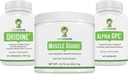 VitaMonk Muscle Guard & Alpha GPC Uridine Stack Bundle, HMB, EAAs, Vitamin D, Magnesium & Brain Support for Focus, Clarity, and Muscle Growth