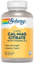 SOLARAY Calci Magnesci Cràtima 1:1 Relació w/Vitamin D 2 - Calci suplementaris per Dones i homes - Calci 1000mg, Magnesium 1000mg - Implementació de la Salut - 60-Day, 30 Servings, 180 ViegCaps
