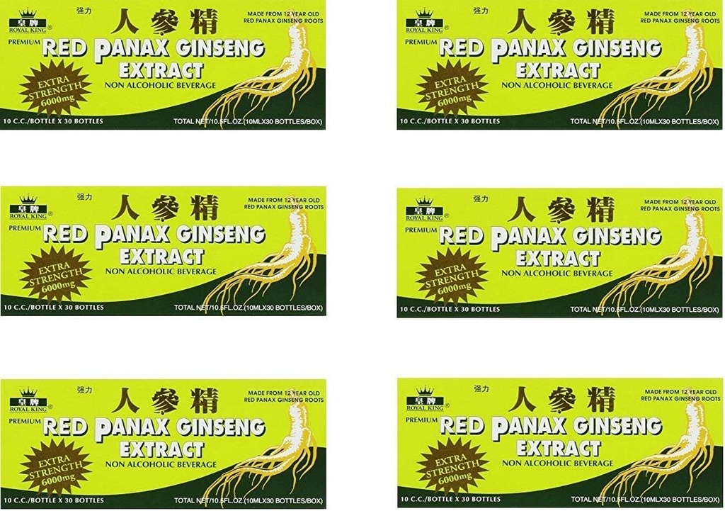 Kongelig konge rød Panax Ginseng 30/10 6000mg (6 bokser)