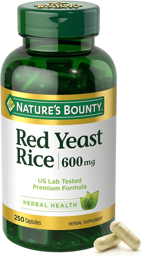 Naturens Bounty Red Yeast Rice, Herbal Supplement, 600mg, 250 kapslar