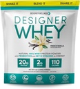 Designer Wellness, Designer Srvátka, Natural When Protein Powder with Probiotics, Fiber, and Key B- Vitamins for Energy, Gluten-Free, Francúzska Vanilla, 4 lb