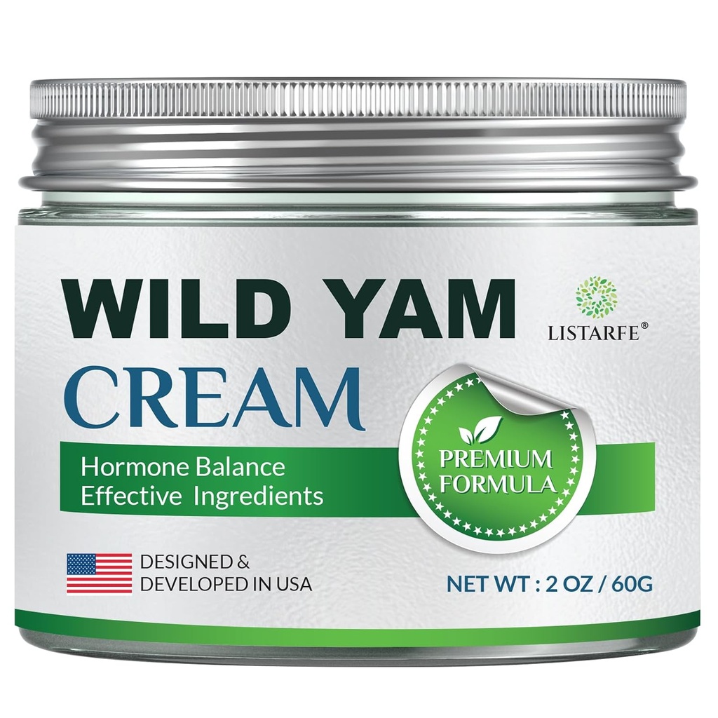 Wild Yam Cream for Hormone Echilibru, Organic Wild Yam Cream for Women for Hot Flashes and Night Sweats Menopause Relief, 2 oz