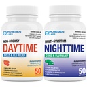 Puregen Labs Daytime and Nighttime Combo Pack, Cold and Flu Relief Medicine 124; Powerful Multi- Systems Daytime and Nighttime Relief for Heathing, Fever, Sore Throat, Cough, Congestion and Aches