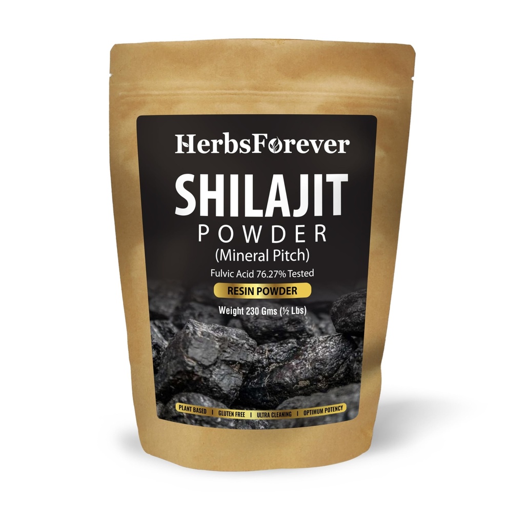 Herbsforever Shilajit Powder Mineral Pitch Antioxidant General Wellness Concentrated Extract 6:1 8.11 oz 230 GMS