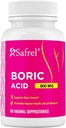 Safel Boric Acid Vaginální Suppositors - 60 Počet (1- Pack) - 100% čisté USA- Made, podporuje intimní a vaginální zdraví, pH bilance, zápach Control - Ženské Wellness Essential