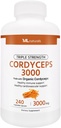 ML Naravne Trojna moč Cordyceps 3000 Izdelano z organskimi Cordyceps, 240 Zelenjavne kapsule. Zdrava imunska podpora, Non-GMO, NSF-Certified & cGMP-Compatical Third-Party Lab Tested.