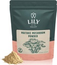 LILY of the VALLEY Maitake Sēņu pulveris - Grifola Frondosa - Lieliski kafijai un gludumiem - Vegan & Gluten-free - Iepakoti Reselable Pouch (4oz, 113g)