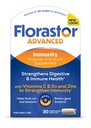 Florastor Advanced Immunity Boost Daily Probiotic & Immune Support Supplement for Women and Men, Saccharomyces Boulardii CNCM I-745 Plus Zinc, Vitamin C & D3 (30 Capsules)