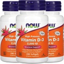 Agora Alimentos agora Alimentos Vitamina D-3, 50 mcg (2.000 UI), 240 Softgels, 3 Pack