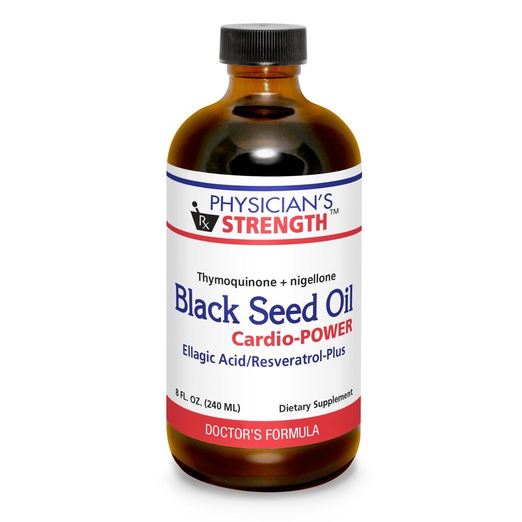 Physician's Strength Black Seed Cardio-POWER - 8 fl oz - Ellagic Acid/Resveratrol-Plus - Supports Better Health - Non-GMO - 48 Servings