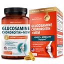 Glucosamine Chondroitin MSM Joint Support Supplement - Collagen Peptides, Turmeric and Ginger, Hyaluronic Acid, Glucosamine Chondroitin Sulfate for Joint Comfort - Gluten Free, Non GMO, 90 Capsules