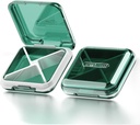 DUBSTAR Daily Pill מארגנת,4 השוואתיות ב- Portable Travel Small Pill Case, Pill Box for Purse Pocket to Hold Vietnams,Cod Liver Oil,Supplements and Medicine (Green)