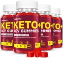 Keto ACV Gummies - 1500mg Apfel Apfel Apfelessig mit Mutter - Vegan, Non-GMO,Organic Apfel Apfelessig Gummie für Damen, Detox & Cleanse, 4 Pack