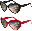 2 Pack Heart Shaped Diffraction Okulary dla kobiet, Okulary przeciwsłoneczne Efekt serca są idealne do Walentynek Dzień Akcesoria, Rave Party, Wedding Party, Wieczór Muzyczny, Fajerwerki Pokazy.