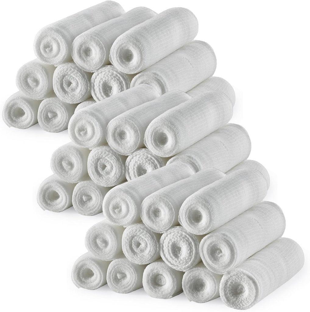 MEDca Gauze Bandage Rolls - 36 Pack, 4 ב x 4.1 יארדs Per Roll, כיתה רפואית מתיחה מתיחה מתיחה מתיחה מתיחה מתיחה מתיחה מתיחה מתיחה מתיחה עבור לבוש כל סוגי Wounds ו- First Aid Kit (4-Inch, 36 Pcs)